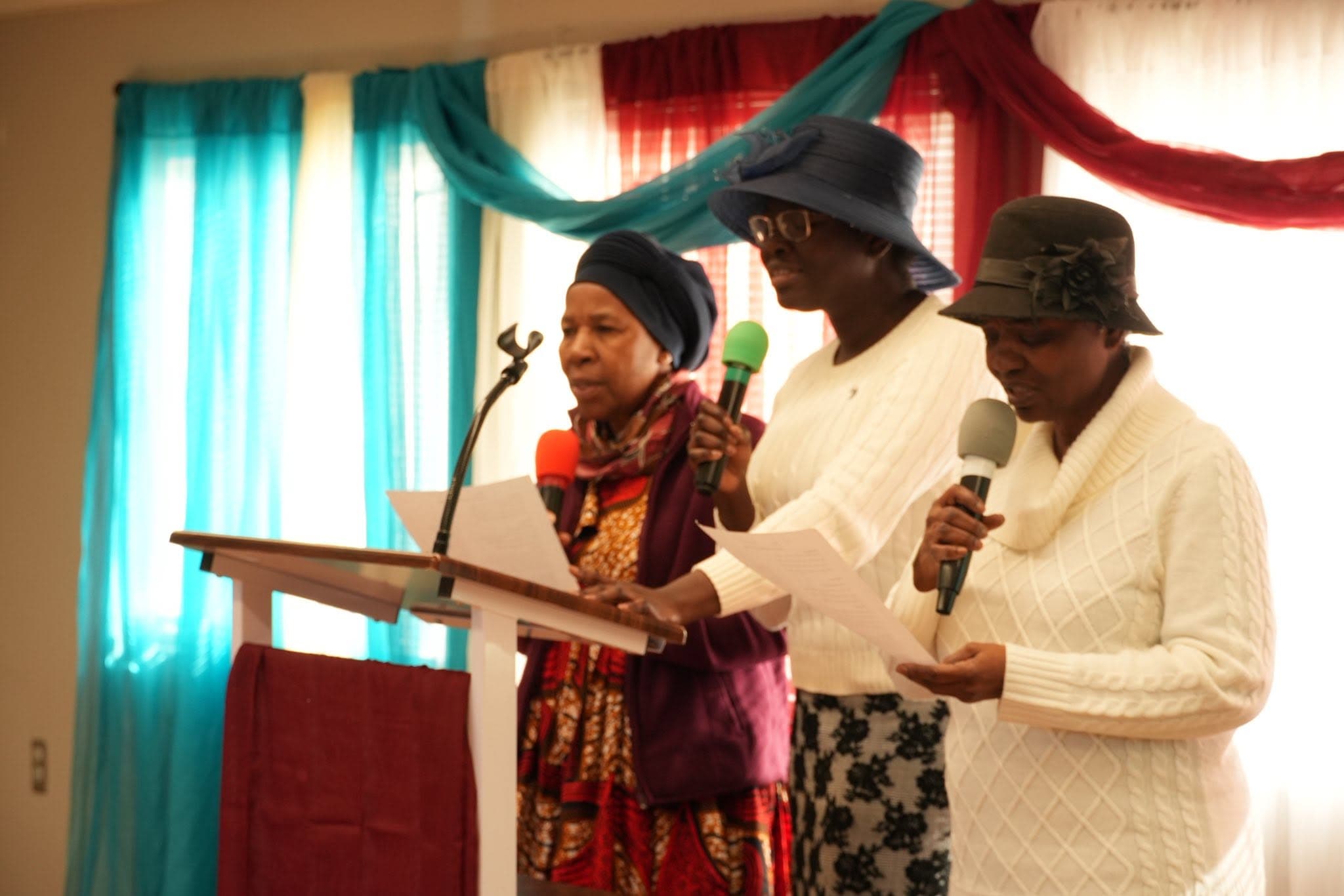 The choir leading praise and worship